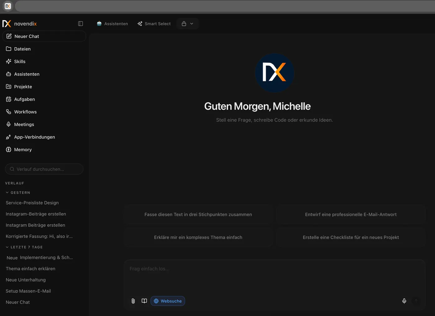 Plattform im dunklen Modus
